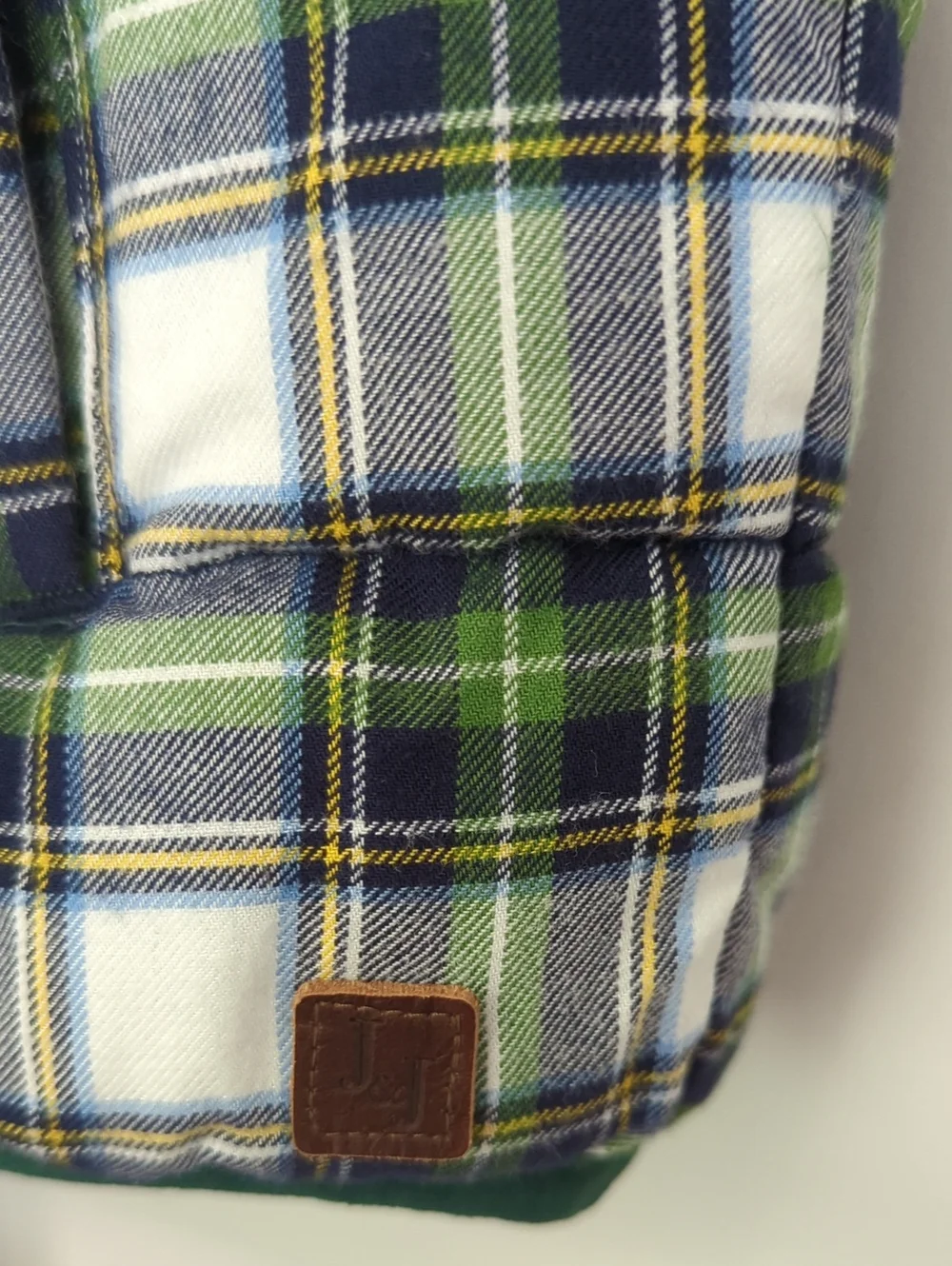 Janie and Jack Green and Blue Quilted Plaid Reversible Puffer Vest Size 5-6